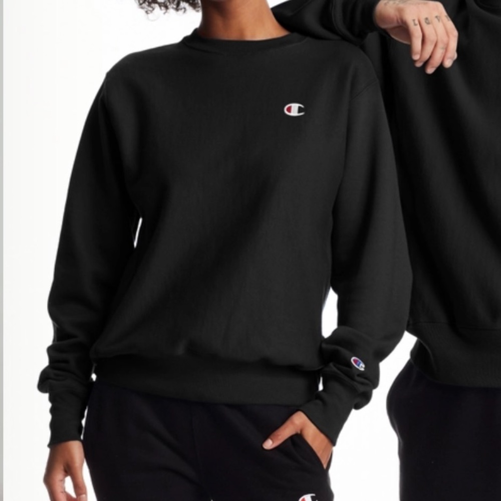 NWT champion reverse weave crew neck hoodie size medium black